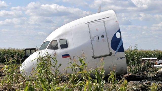 Фото посадки самолета на кукурузное поле