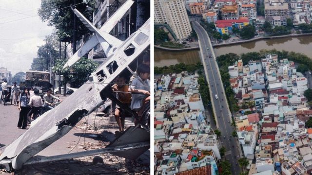 Sài Gòn hai hình ảnh năm 1975 và 2020