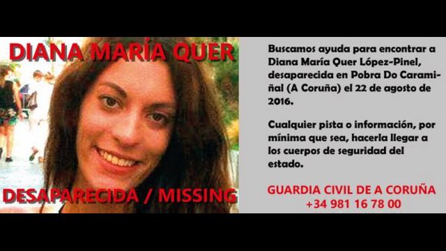 Página de Facebook de búsqueda de Diana Quer.