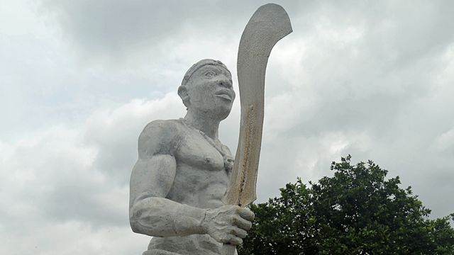 A statue of Monday Aigbe's great-grandfather