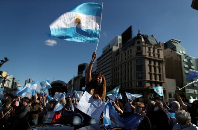 Una protesta contra el gobierno en Buenos Aires