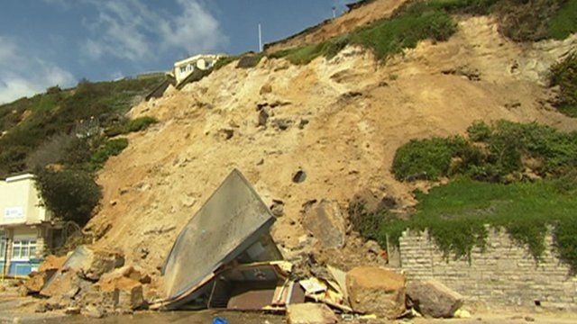 Bournemouth cliff crushing building