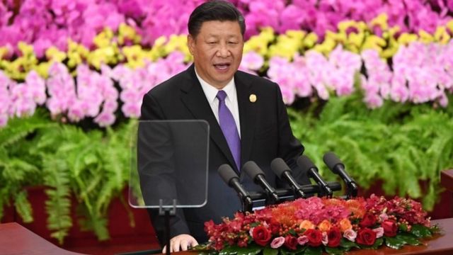 President Xi Jinping gives a speech during the opening ceremony for the Forum on China-Africa Cooperation at the Great Hall of the People in Beijing on September 3, 2018