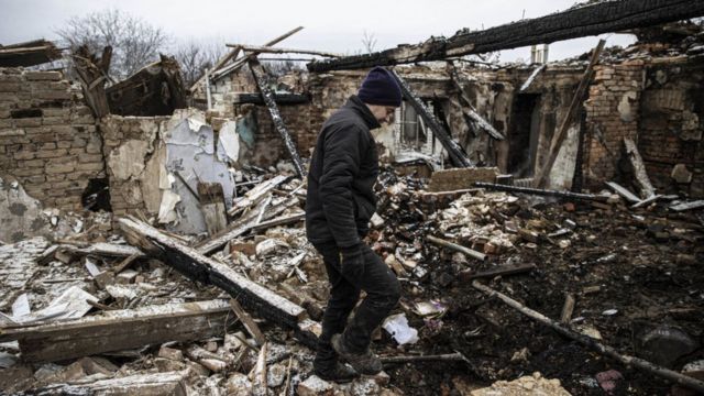 Destroyed house in Zaporizhia