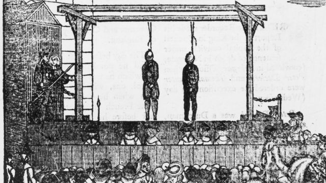 Ilustração de execução por enforcamento