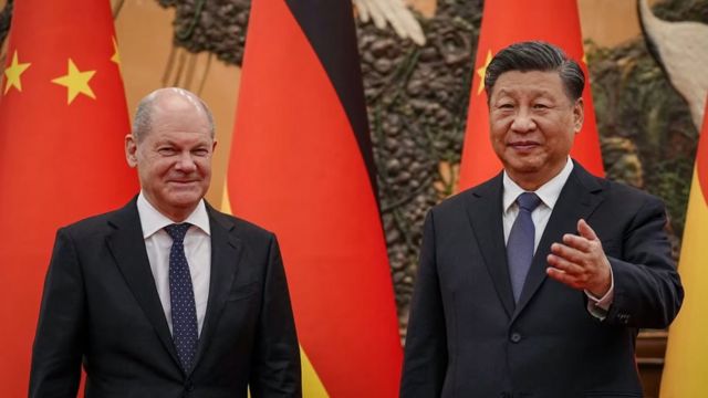 الرئيس الصيني والمستشار الألماني