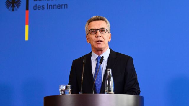 Le ministre allemand de l'Intérieur Thomas de Maizière annonce de nouvelles mesures anti-terroristes à Berlin, 11 août 2016