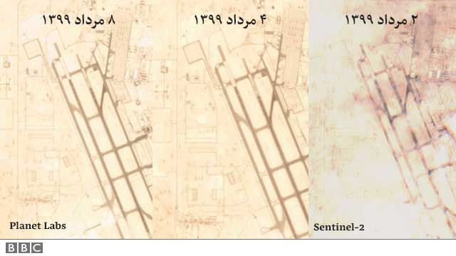 تصویرهای بالا تنها تصویرهایی هستند که در روزهای اخیر از پایگاه آمریکا در قطر رصد شده‌اند