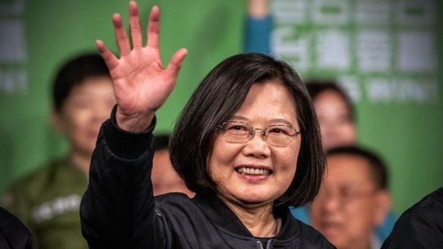 Tsai Ing-Wen in Taipei, Taiwan, after he re-election as president of Taiwan on 11 January 2020