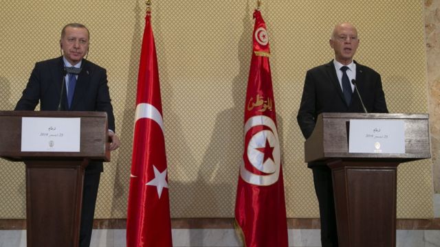 مؤتمر الرئيسين التركي والتونسي الصحفي في تونس