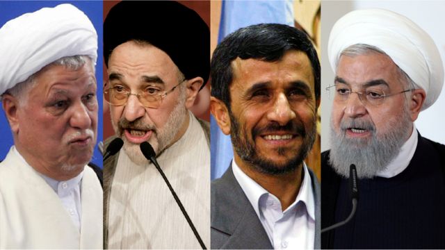 حسن روحانی، محمود احمدی‌نژاد، محمد خاتمی و اکبر هاشمی رفسنجانی