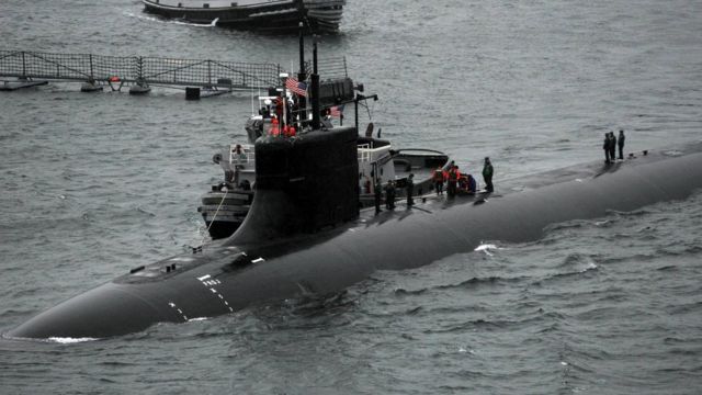 “康涅狄格号”2011年4月返回位于华盛顿州的基萨普海军基地（资料图片）。(photo:BBC)