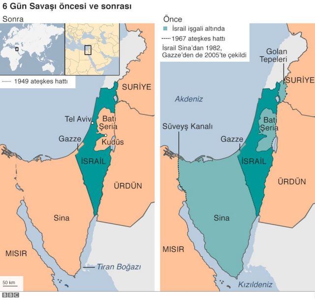 İsrail - Filistin harita