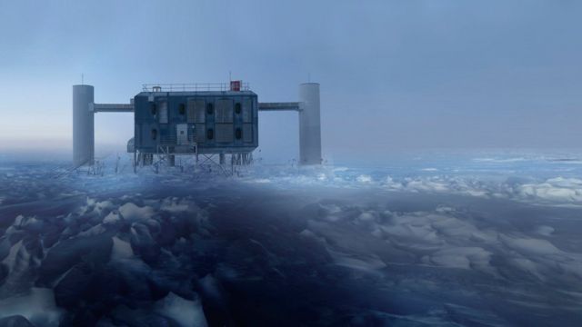 La sede de IceCube, construida en Antártida.
