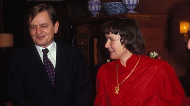 Olof Palme and his wife Lisbet photographed in 1982