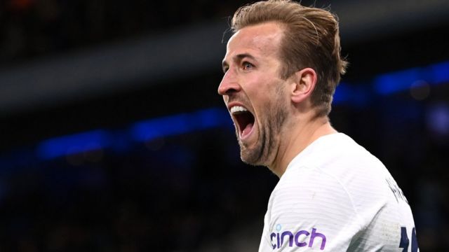 Match-winner Harry Kane celebrates Spurs' victory