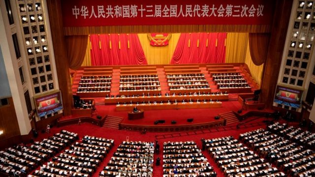 A general view shows the second plenary session of the National Peoples Congress (NPC)