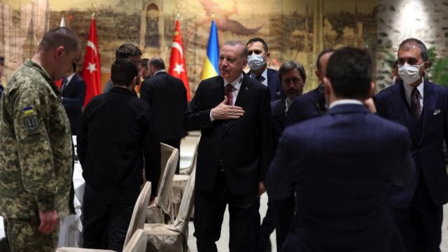 Эрдоган на переговорах