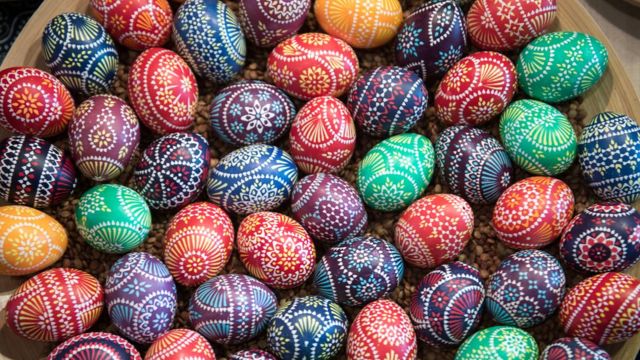 Huevos decorados para la Pascua en Alemania.