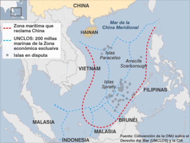 Mapa del Mar Meridional de China