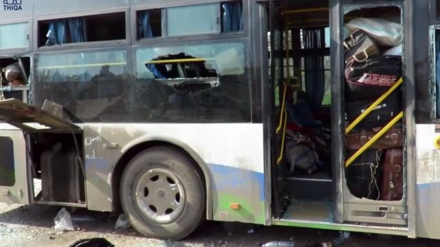 поврежденный автобус