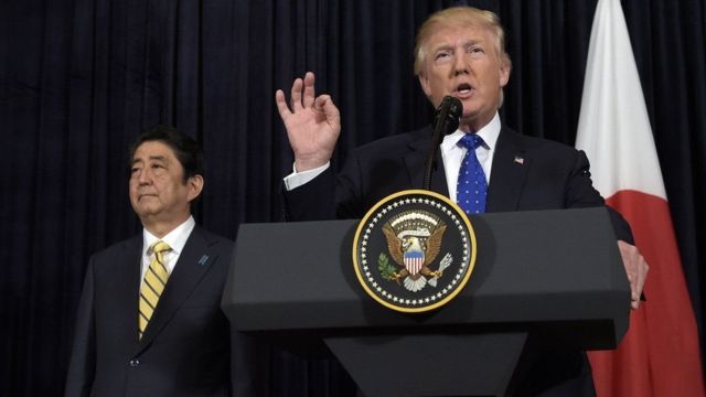 Trump avuga ko Amerika iri kumwe n'Ubuyapani 100%