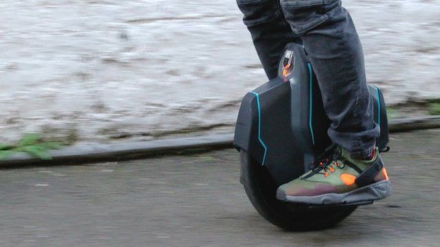 A man riding Uniwheel