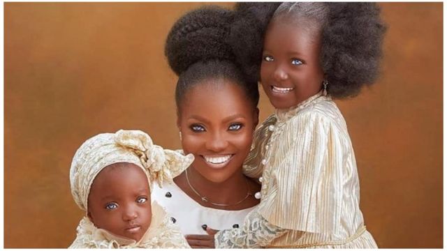 Risikat Blue Eyes Eye Color Of Ilorin Based Risikat Moromoke Azeez And Her Two Kids Dey Totori Many Bbc News Pidgin