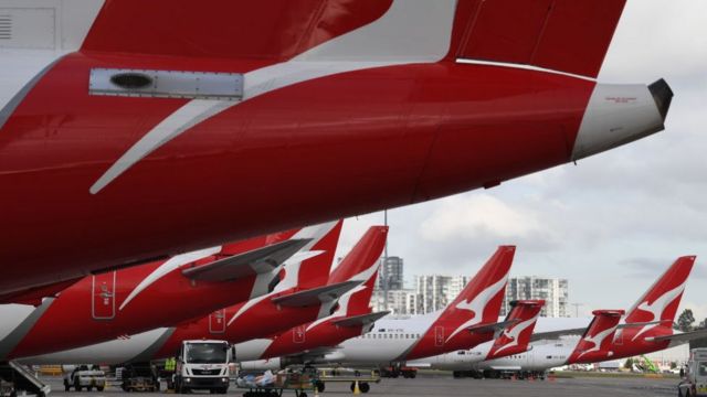 Letalo Qantas na letališču Sydney