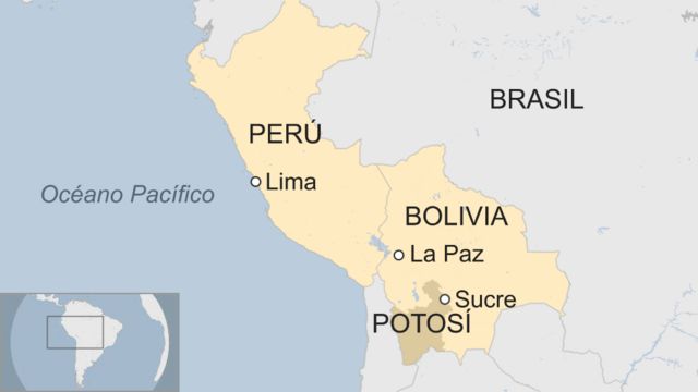 Mapa Perú, Potosí. De ahí se origina la frase "vale un perú"