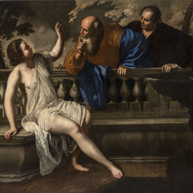 "Susanna e i vecchioni" (Susana y los viejos), de Artemisia Gentileschi, de 1652. Óleo sobre lienzo (200.3 x 225.6 cm).