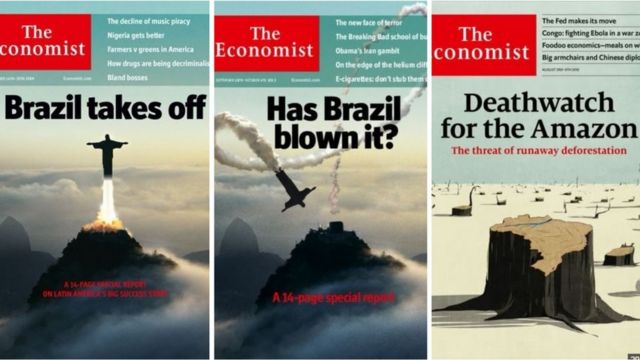 Capas da The Economist sobre Brasil