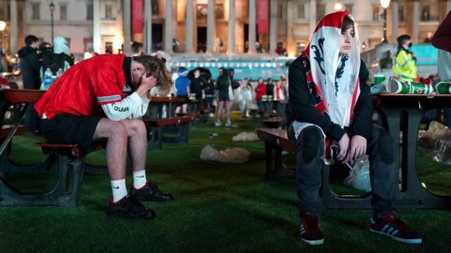 欧洲杯2020决赛英格兰主场落败“极端痛苦” 意大利狂喜再捧金杯(photo:BBC)