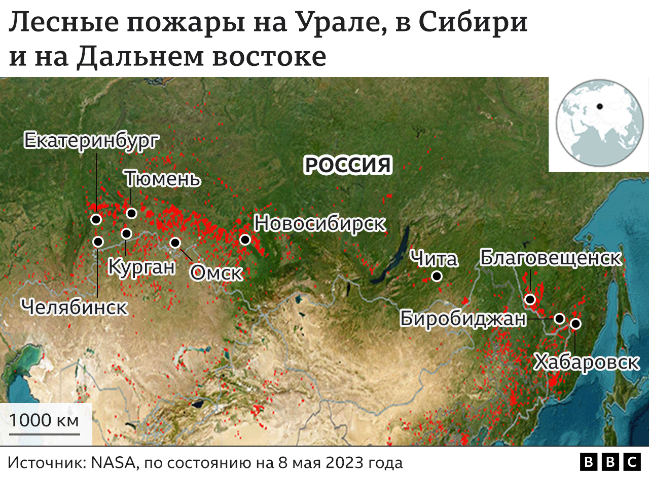Природные пож��ры охватили три региона России. Что известно на данный момент- BBC News Русская служба