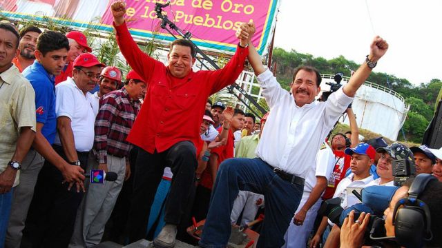 Hugo Chávez y Daniel Ortega