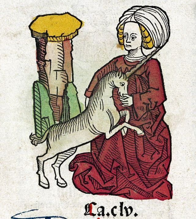 Mujer con unicornio