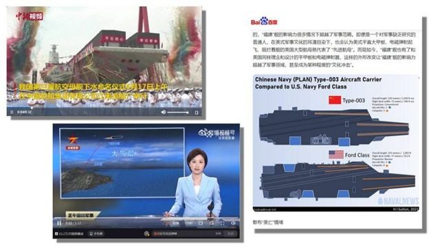 آزمایش موشکی و به آب انداختن فوجیان در صدر اخبار رسانه‌های رسمی چین بوده است