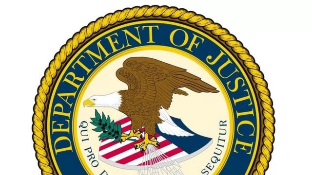 US Department of Justice logo.