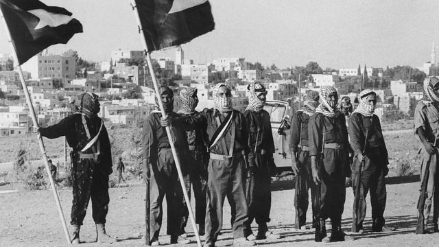 Milicianos palestinos del movimiento Fatah en 1970.