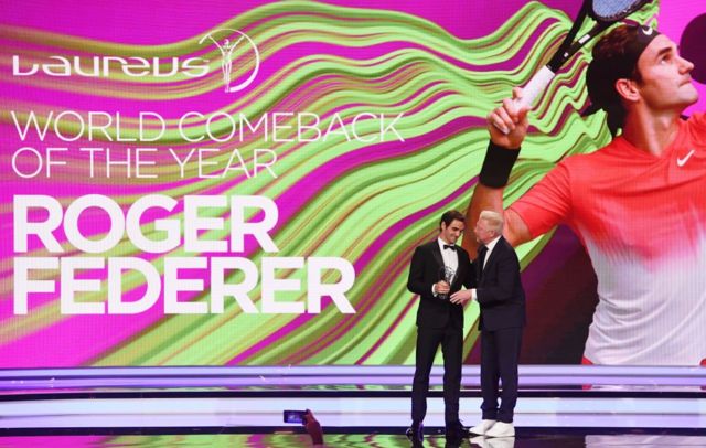 Roger Federer junto a Boris Becker.