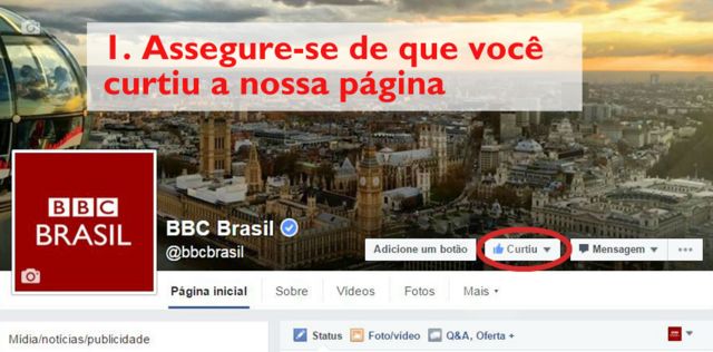 Página da BBC Brasil no Facebook