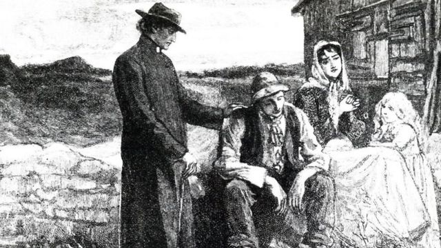 El 85% de la población nativa irlandesa era católica y sobrevivía con muy poco.