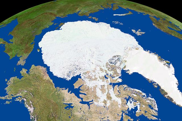 Imagem de satélite do Ártico