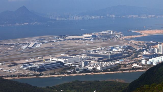 A picture of Hong Kong airport