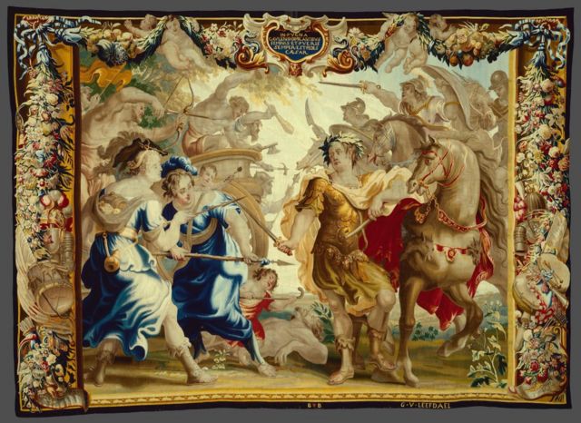 "César en las guerras de las Galias", de 'La historia de César y Cleopatra', Flandes, 1680