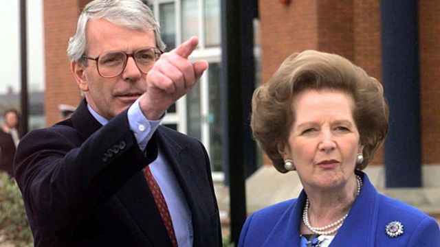 John Major e Margaret Thatcher