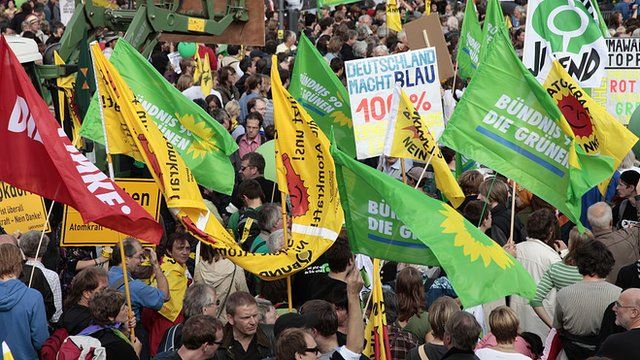 Protesto contra energia nuclear em 2009 em Berlim
