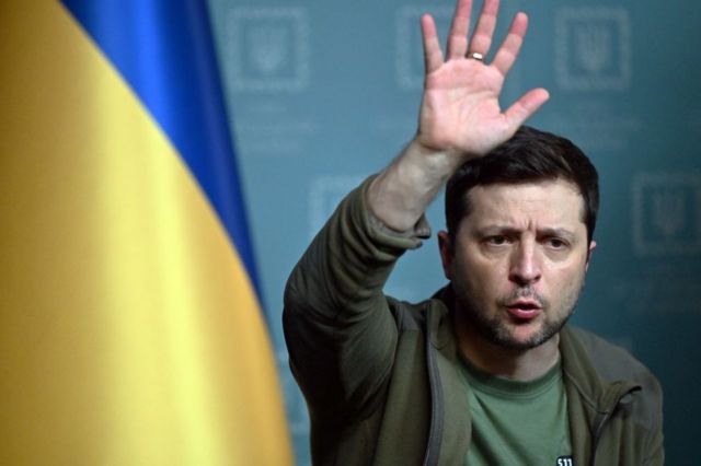 El presidente de Ucrania Volodymyr Zelensky.