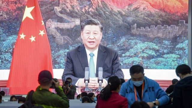 Chinese President Xi Jinping speaking at a conference earlier this month.