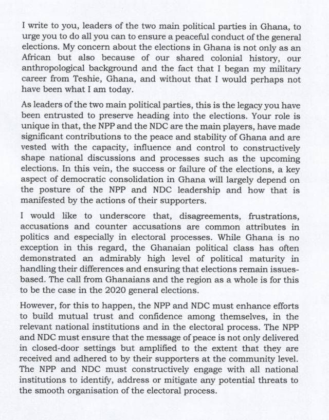 Ghana elections 2020: Olusegun Obasanjo open letter